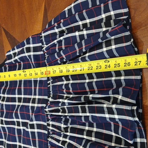 Zara Trafaluc Collection Navy Red White Plaid Sleeveless Top Bow Tie Back Medium - Picture 9 of 9